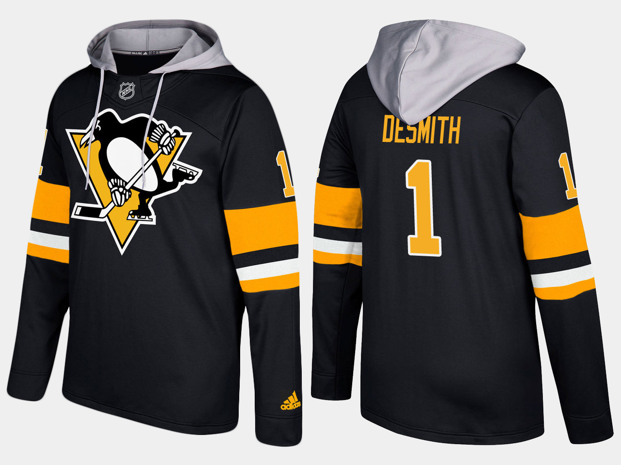 Men NHL Pittsburgh penguins 1 casey desmith black hoodie